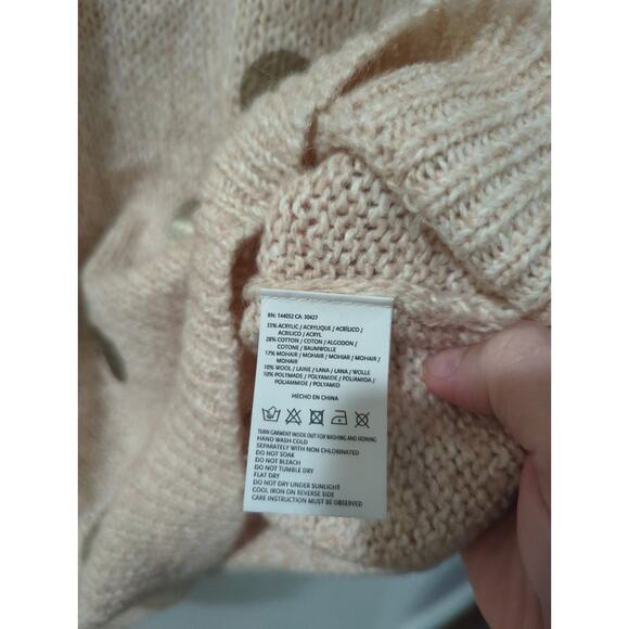 Essentiel Antwerp Light Pink Gold Dot Mohair Blend Sweater - Picture 4 of 6